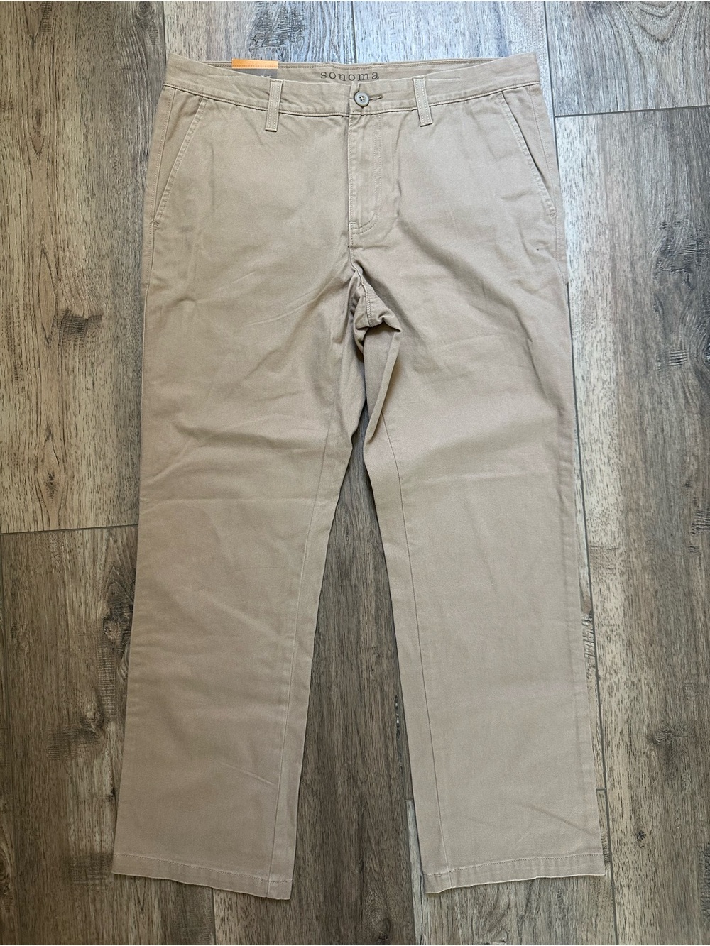NWT! Sonoma Men's‎ Straight Leg Khaki Pants, Carmel, Casual, Work, 34 x 29
